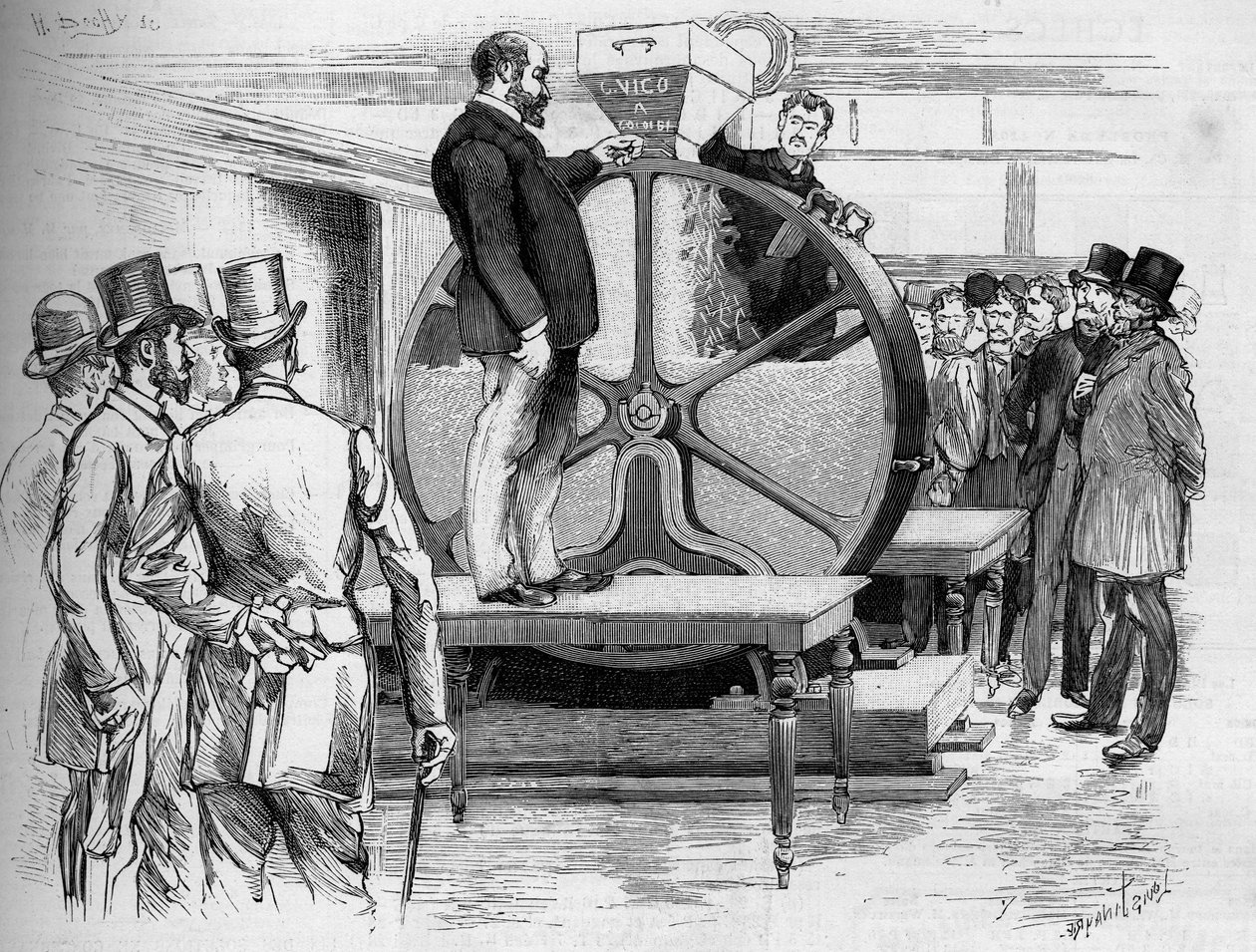 Införandet av Panamas obligationer i närvaro av direktörerna 1888. av French School