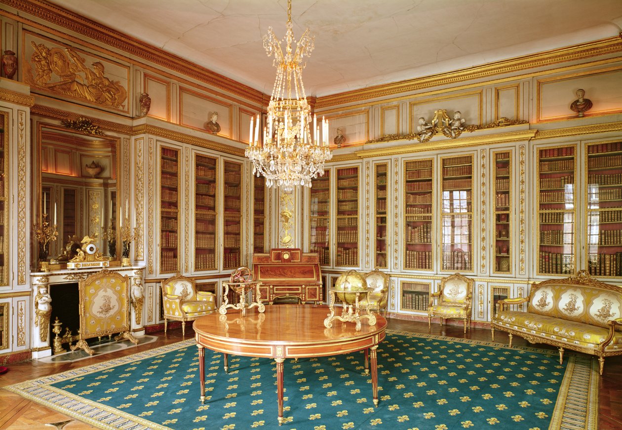 Ludvig XVI:s bibliotek (1754-93) inrett 1781 av Rousseau under ledning av Gabriel av French School