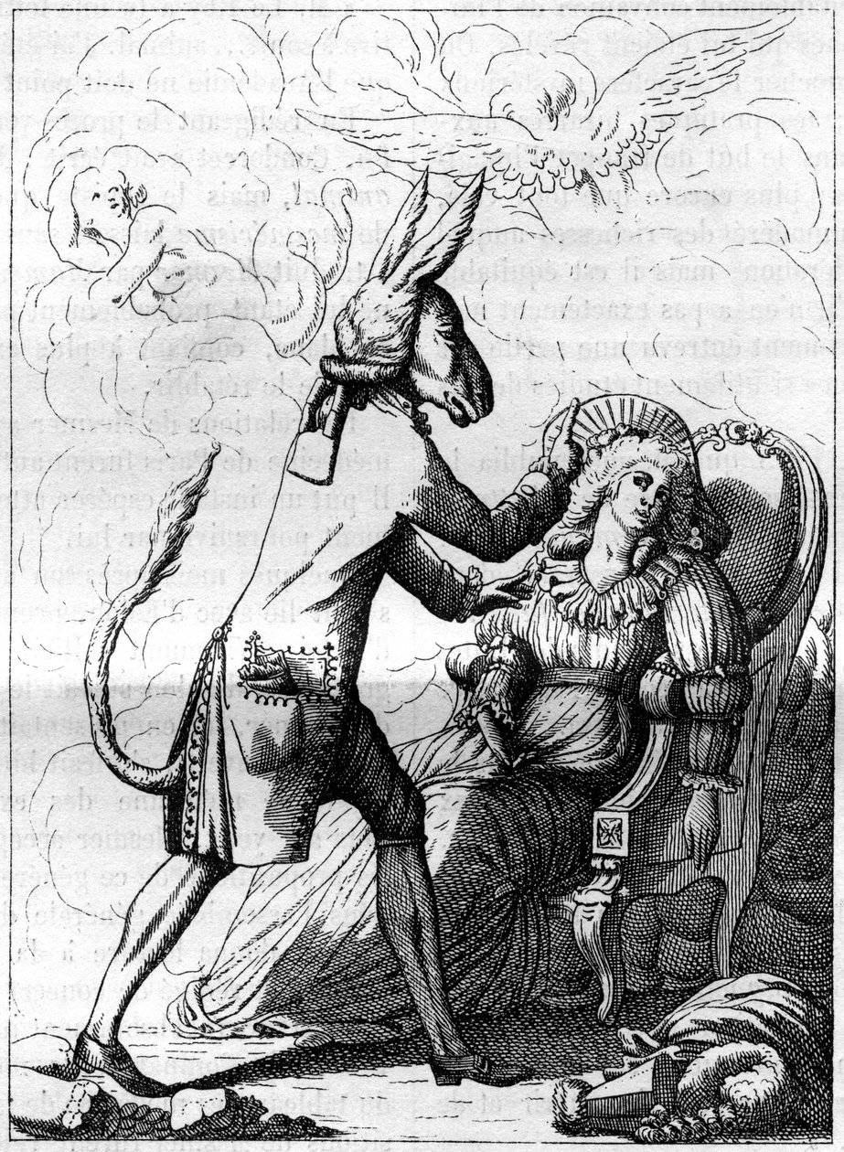 Det magiska fingret, en högskola som liknar en antik karikatyr om Frans Anton Mesmer (1734-1815), en tysk läkare, grundare av teorin om djurmagnetism eller mesmerism. Gravyr i "" La Nature. Revue des sciences et de ses applications aux arts et a av French School
