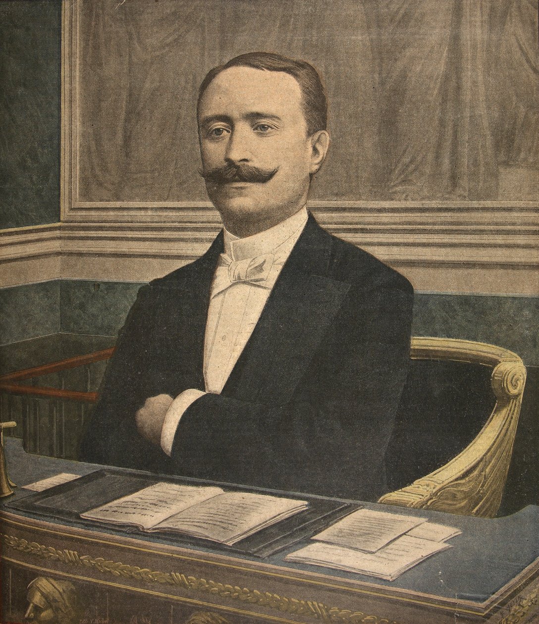 Den nya presidenten för Chambre des Deputes: Paul Deschanel, illustration från Le Petit Journal: Supplement illustre, 26 juni 1898 av French School