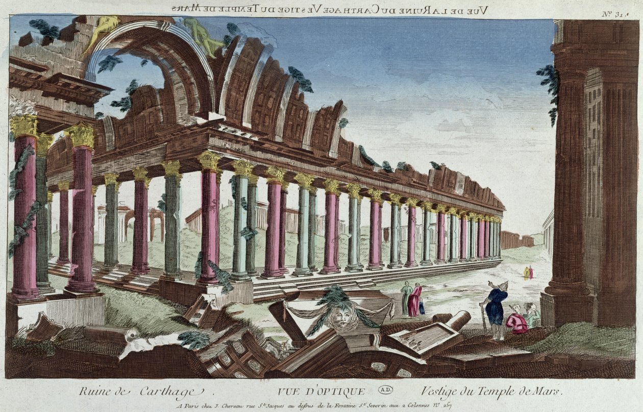 Resterna av Mars tempel bland ruinerna av Kartago av French School