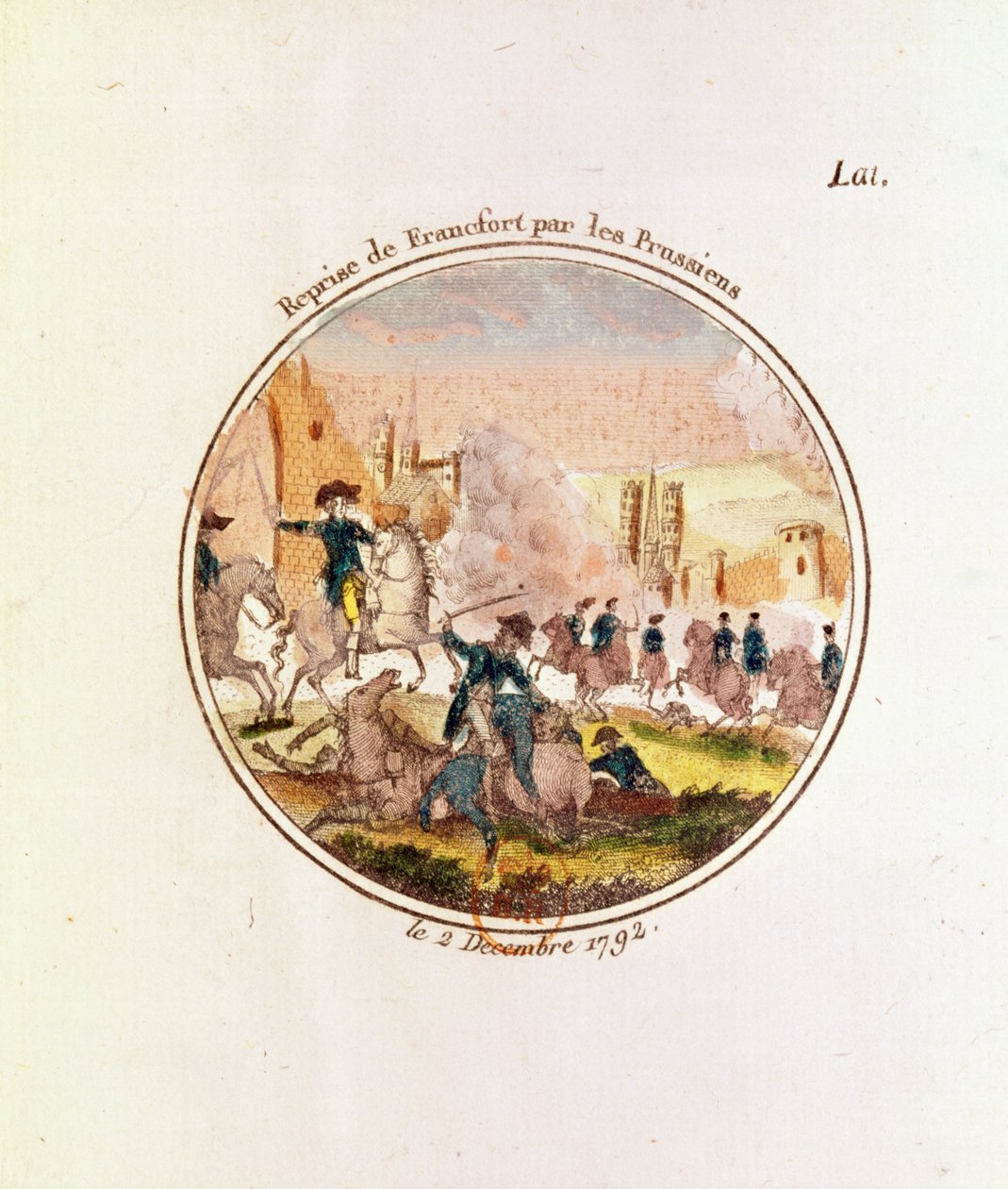 Preussarnas återerövring av Frankfurt den 2 december 1792 av French School