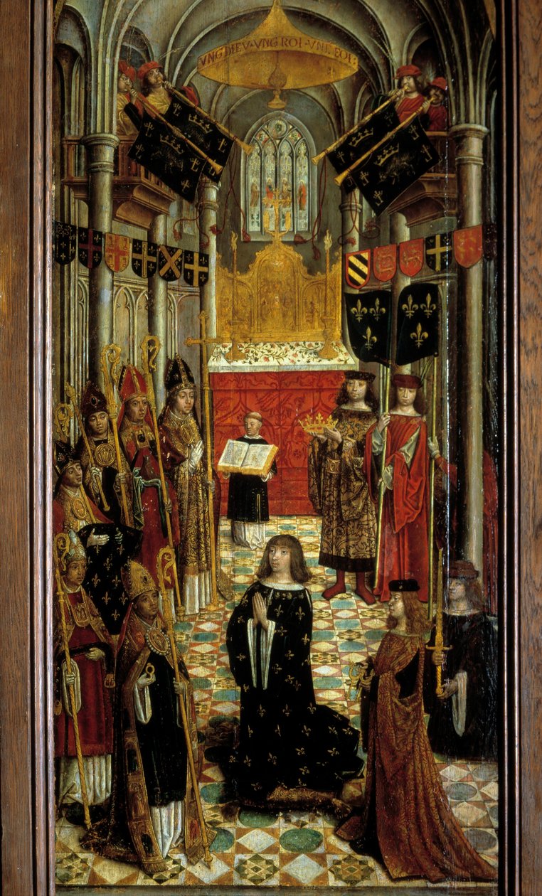 Ludvig XII:s helighet (1462-1515) i katedralen i Reims den 27 maj 1498 Målning på trä från den franska skolan på 1500-talet. 1501. Dim. 1,95x0,5 m. Paris, Nationalmuseet för medeltiden, Thermes de Cluny av French School