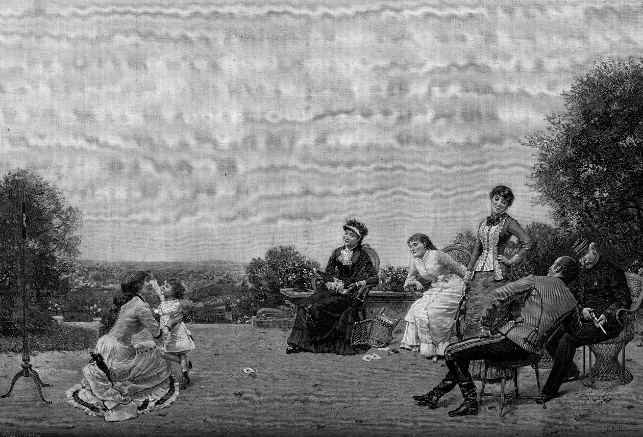 Skottet. Gravyr efter målningen av Jules Frederic Ballavoine (1844-après 1914). Gravyr i "" Le Monde Illustré"" nr 1194 av 14 februari 1880. av French School