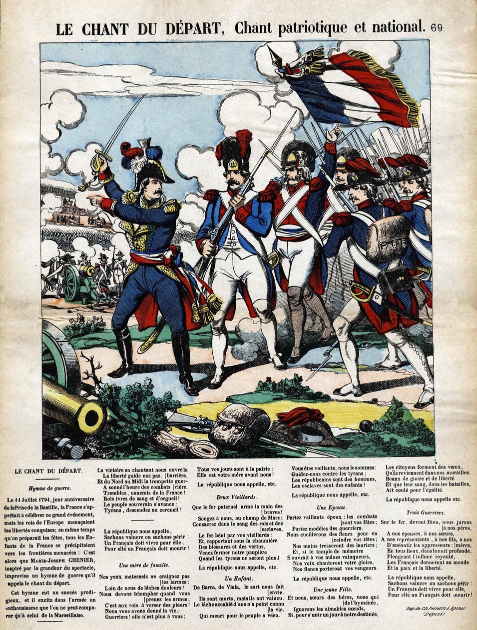 Startens sång, patriotisk och nationell sång. av French School
