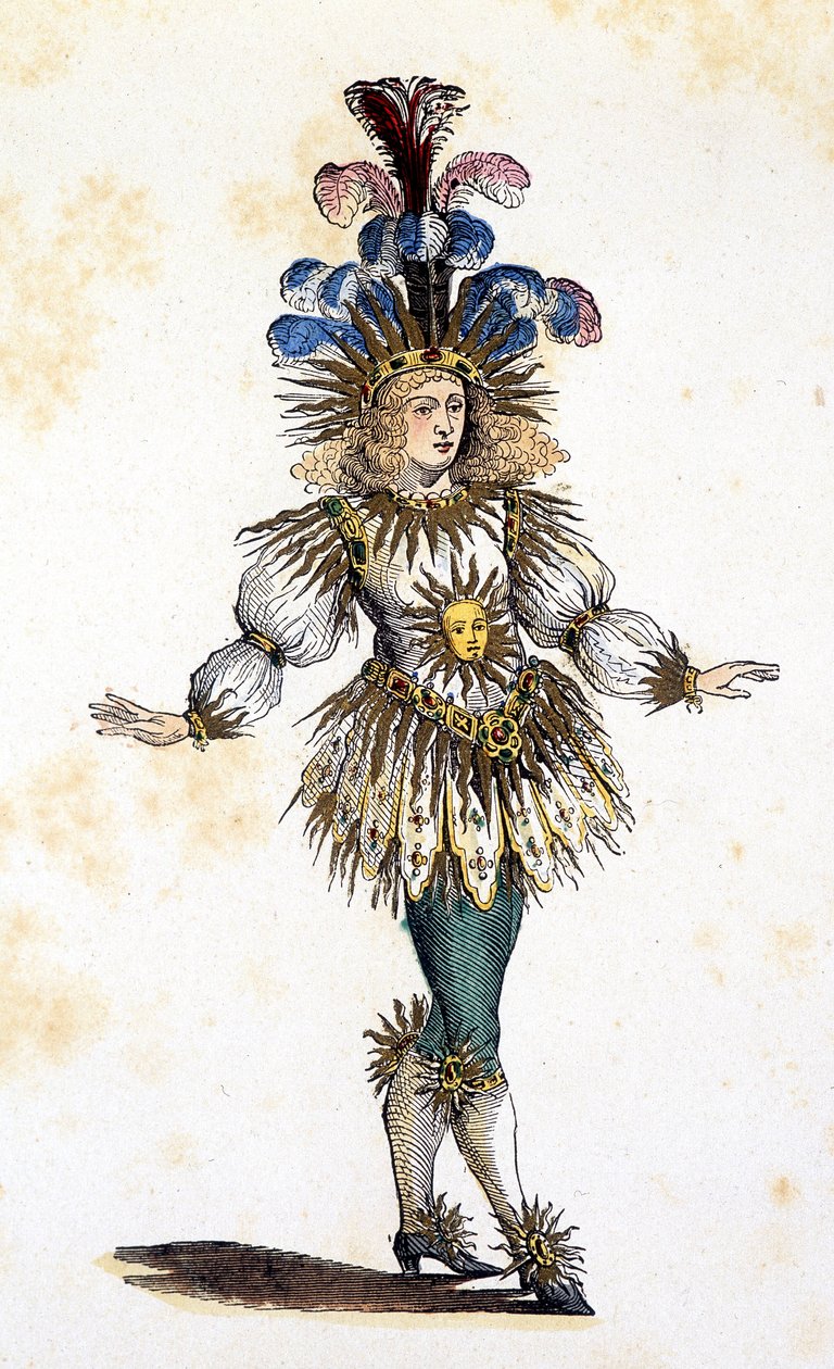 Solkungen i teaterdräkt. sd. 1700-talet av French School