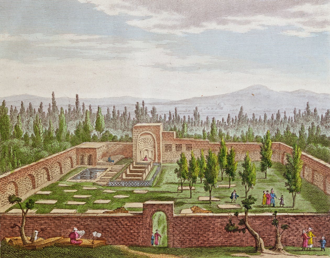 Graven för den store persiske poeten Hafiz Shirazi (c.1325-c.1388) i Shiraz av French School