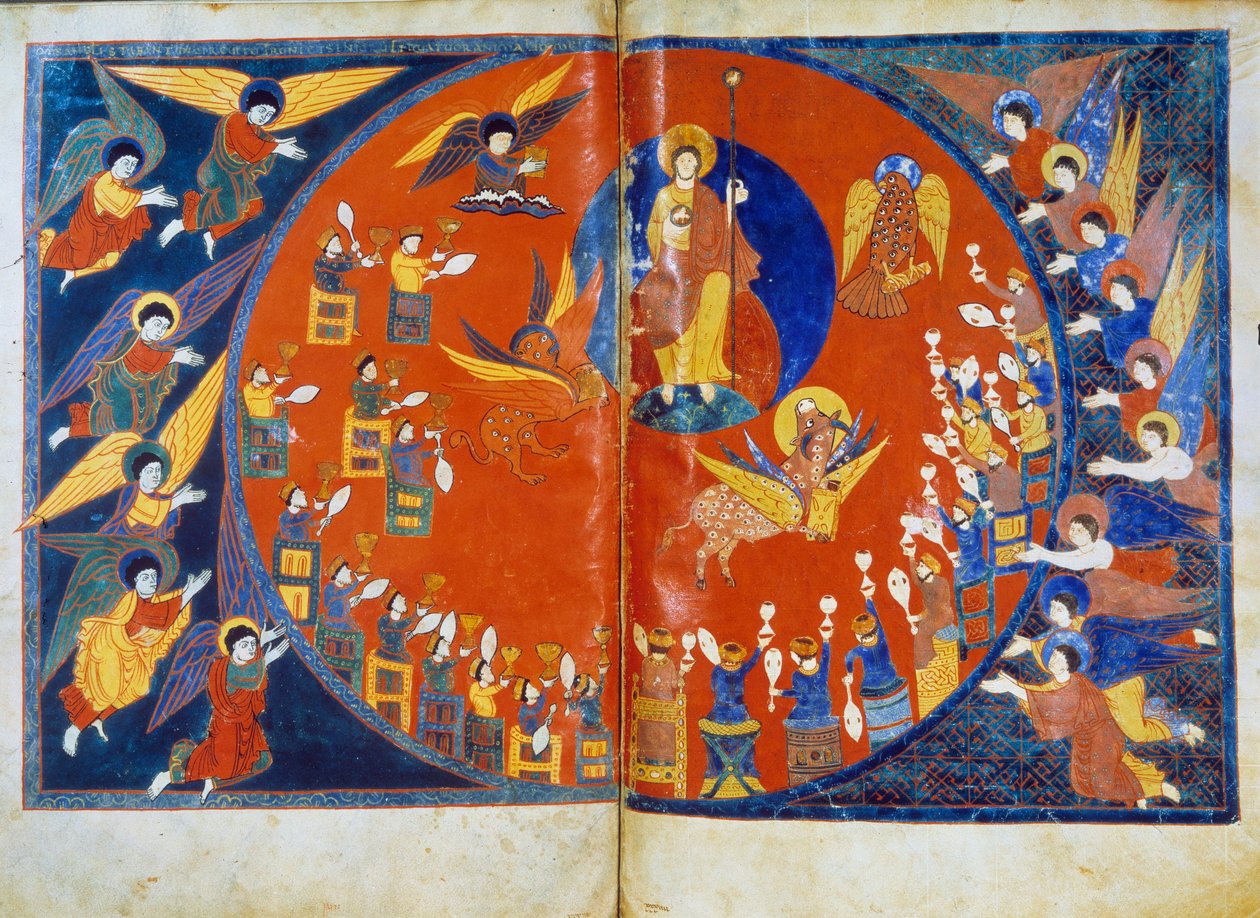Visionen om Saint John Miniature härrör från kommentarerna till "Apokalypsen enligt Saint John" skriven 775 av munken Beatus av Liebana av French School