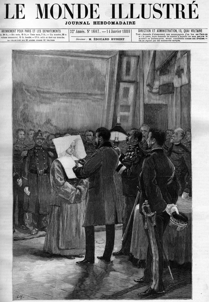 President Sadi Carnots (1837-1894) besök i Val de Grace - i "The Illustrous World" - 1888. av French School