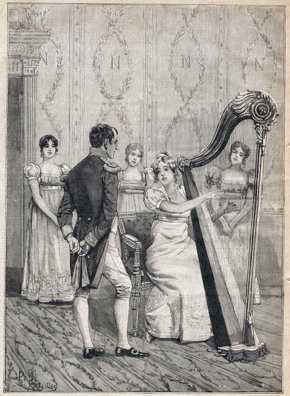 Theatre de la Porte Saint Martin där en pjäs med titeln "Napoleon"" spelas, i "Le Petit Parisien"" den 17/12/1893 (gravyr) av French School
