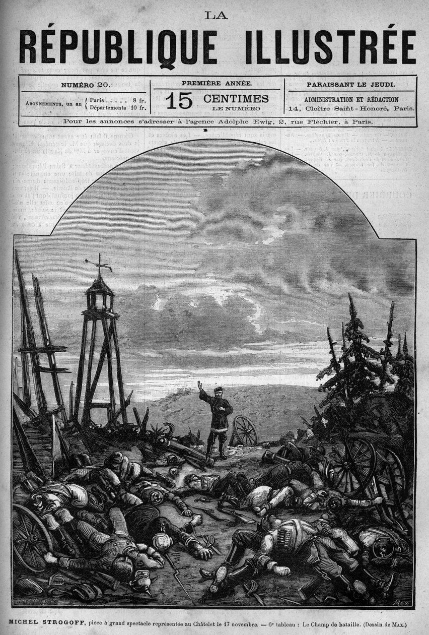 Teaterrepresentation: "" Michel Strogoff"" av Jules Verne (1828-1905) och Adolphe d