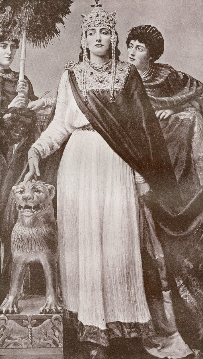 Theodora I, ca. 500 - 548. Kejsarinna av det romerska bysantinska riket och hustru till kejsar Justinian I. Från Harmsworth History of the World publicerad 1908. av French School