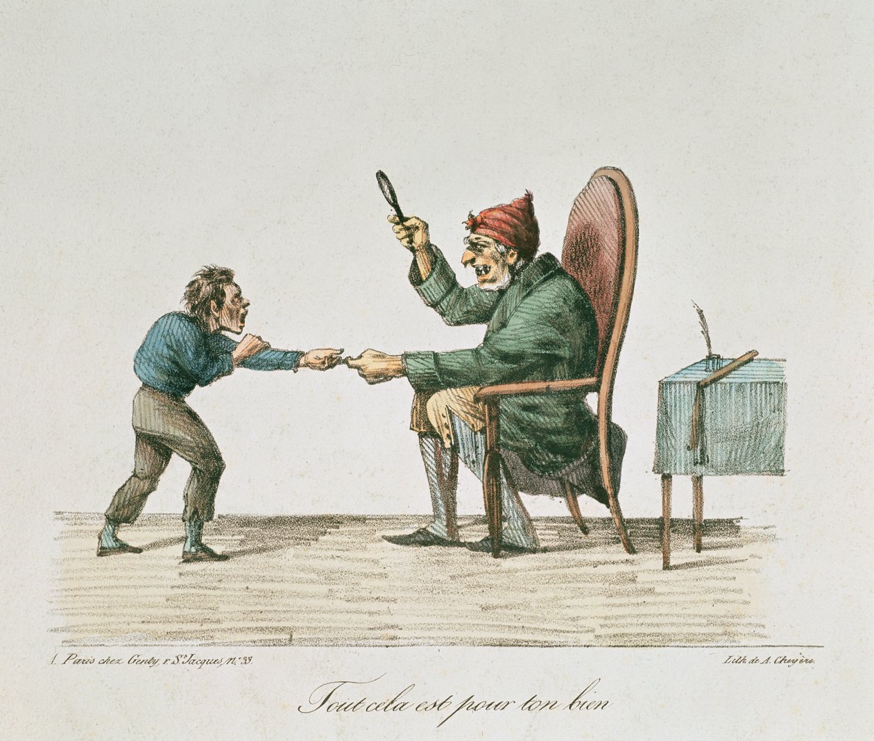 Detta är för ditt eget bästa, illustration för LEnfant av Jules Vallès av French School