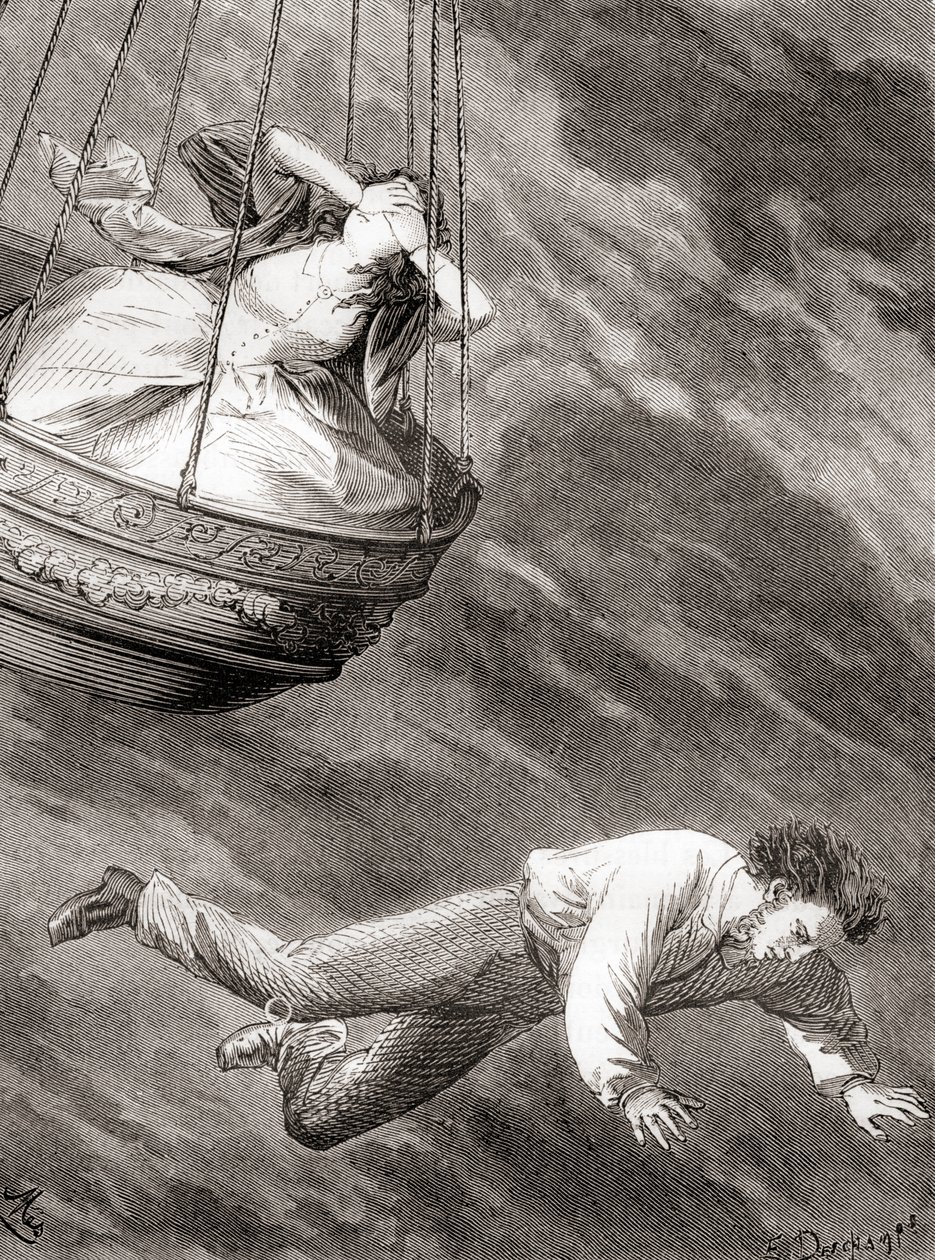 Thomas Harris, uppfinningsrik Londonforskare och löjtnant och banbrytande engelsk ballongfarare som föll till sin död från en luftballong den 25 maj 1824, från 