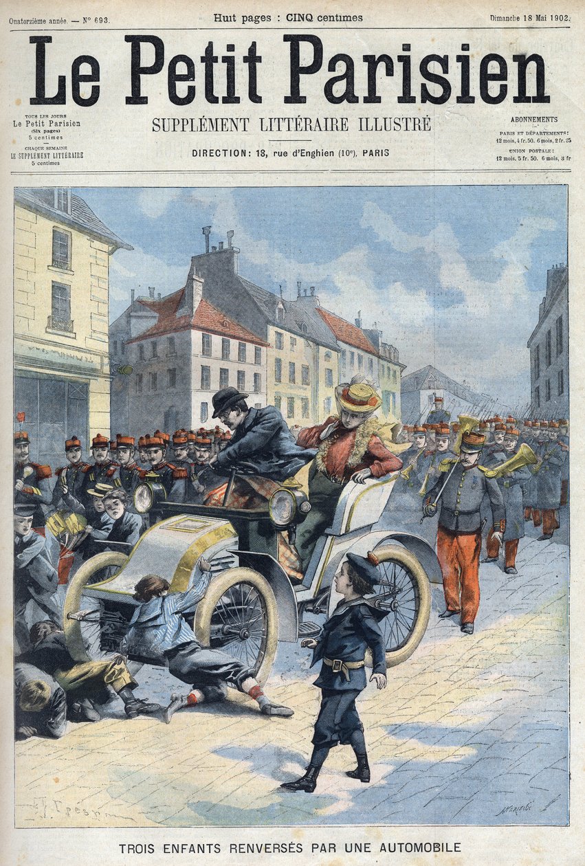 Tre barn välte av en bil, Boulevard de l
