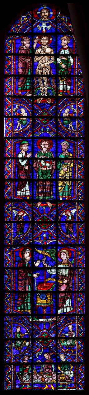 Tre scener ur Johannes Döparens liv (w106) av French School