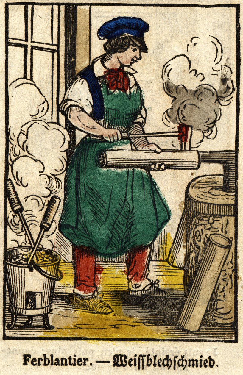 Tinnantier; Serie om handel, bild av Epinal från 1800-talet. av French School