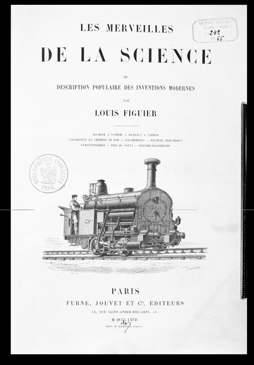 Titelsidan på Vetenskapens underverk av Louis Figuier (1819-94), utgiven av Furne och Jouvet, 1867 av French School