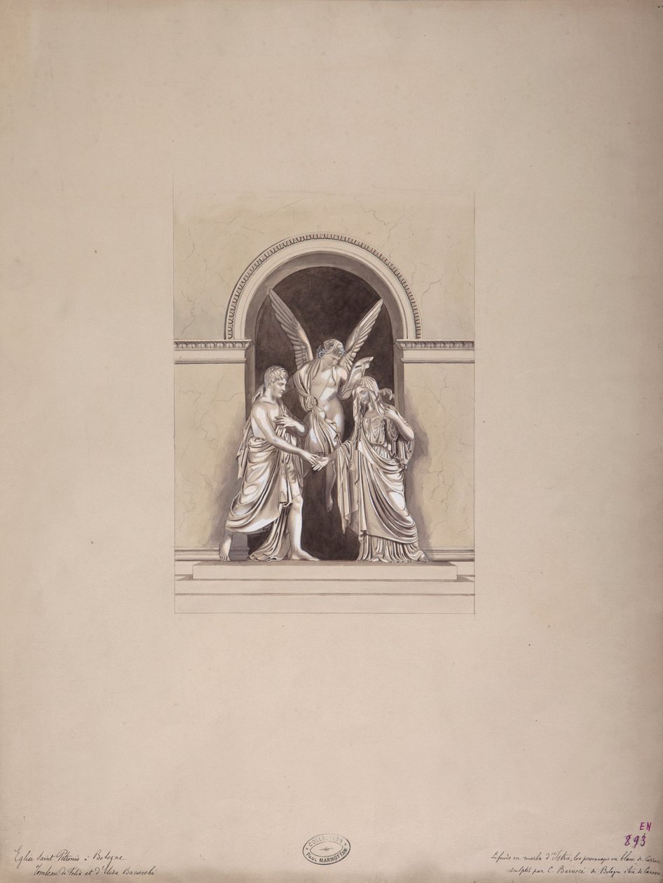 Felix och Elisa Baciocchis grav, San Petronio-basilikan, Bologna, ca 1900-20 av French School