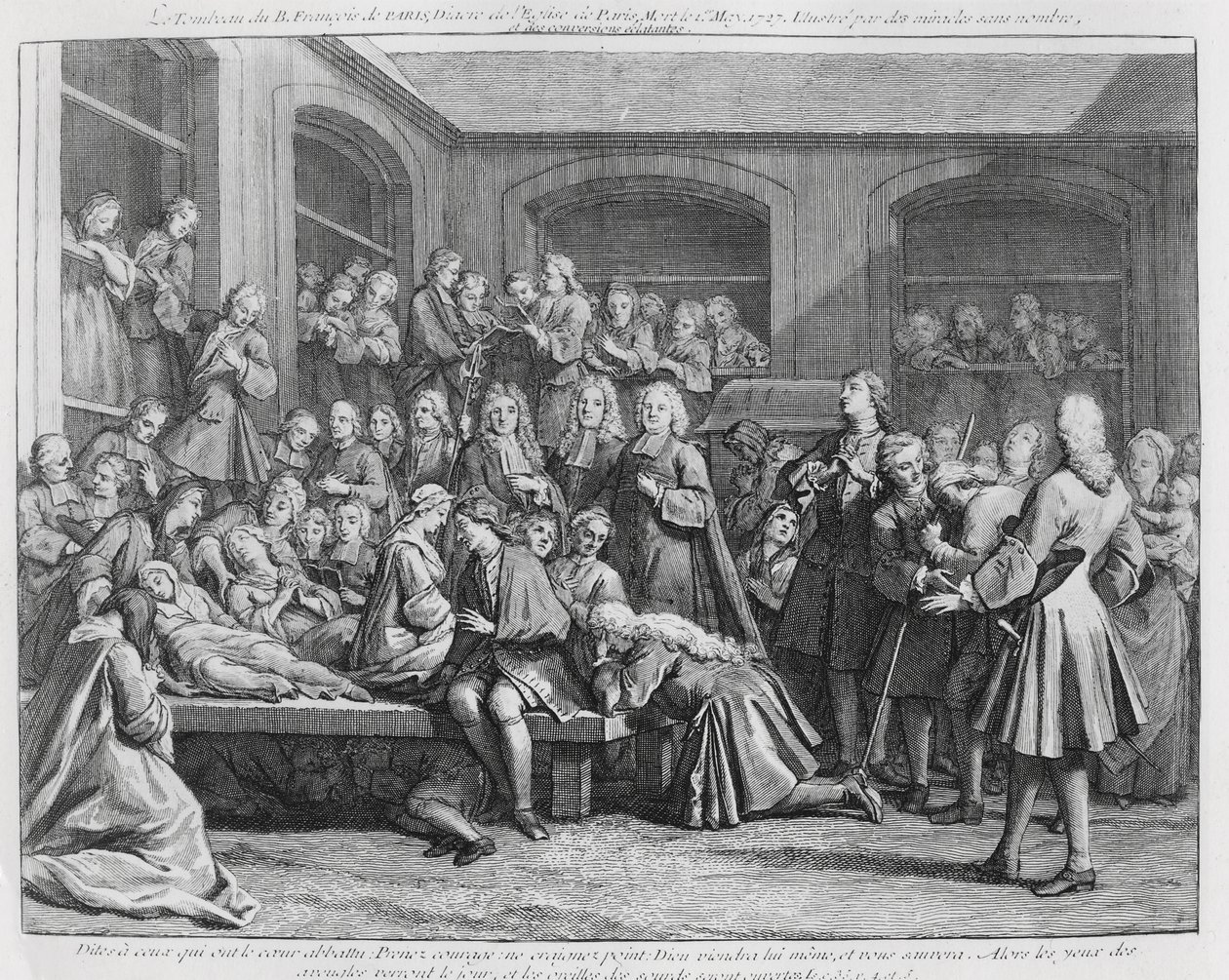 Francois de Paris grav i Saint Medard av French School