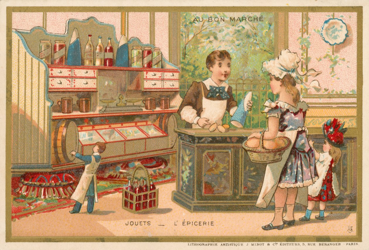 Leksaker - livsmedelsbutik (chromolitho) av French School