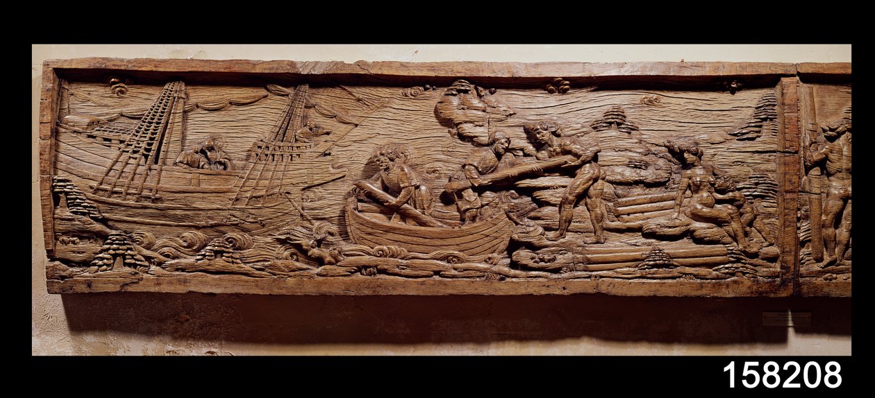 Handel med trä från Brasilien, ca 1550 (trä) av French School