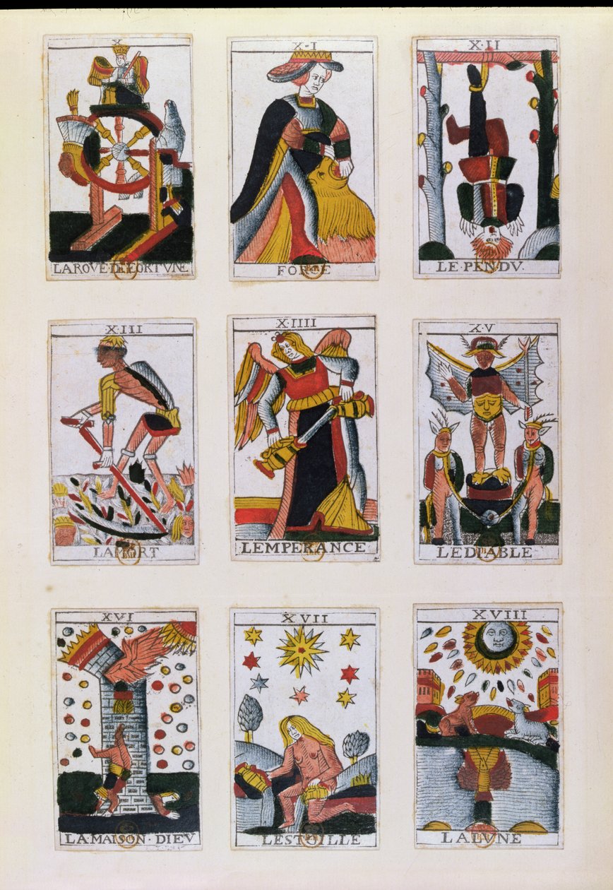 Traditionella tarotkort av French School