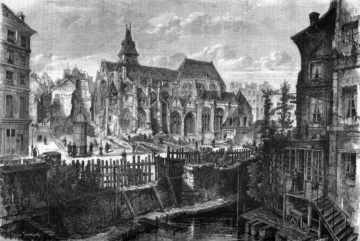Förvandlingar av Paris under andra imperiet, Haussmann Paris: röjning av Saint Medard-kyrkan i Mouffetard-distriktet av French School