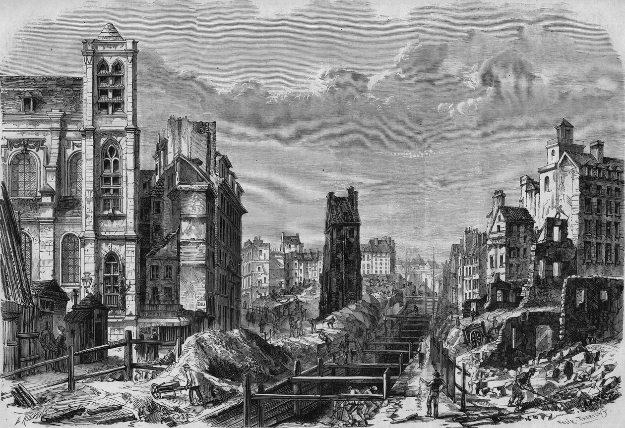 Förvandlingar av Paris under andra imperiet, Haussmanniska Paris: arbete på berget Saint Genevieve (Sainte-Genevieve) av French School