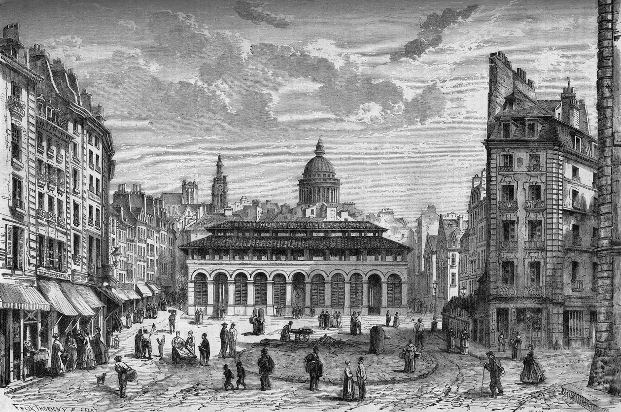 Förvandlingar av Paris under det andra imperiet, Haussmanniska Paris: utsikt över Marche des Carmes och det gamla Place Maubert av French School