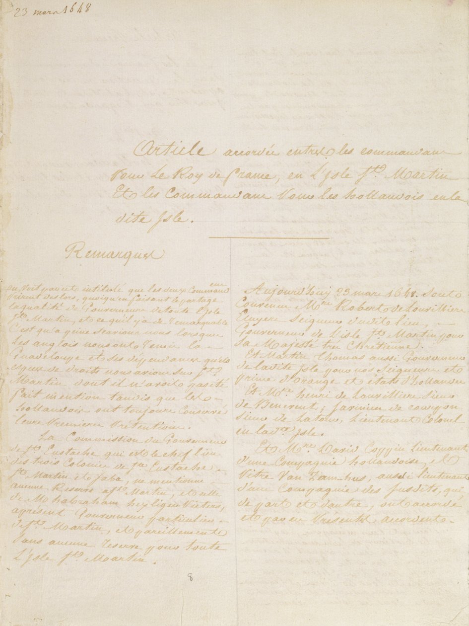Concordiafördraget, 23 mars 1648 av French School