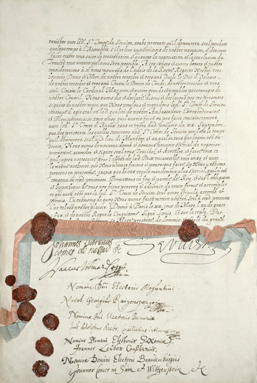 Fördraget i Westfalen, undertecknat i Munster, 24 oktober 1648 (se 211403) av French School