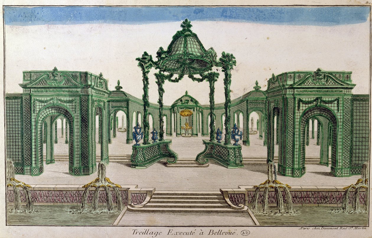 Spaljévalv avrättad vid Bellevue (färggravyr) av French School