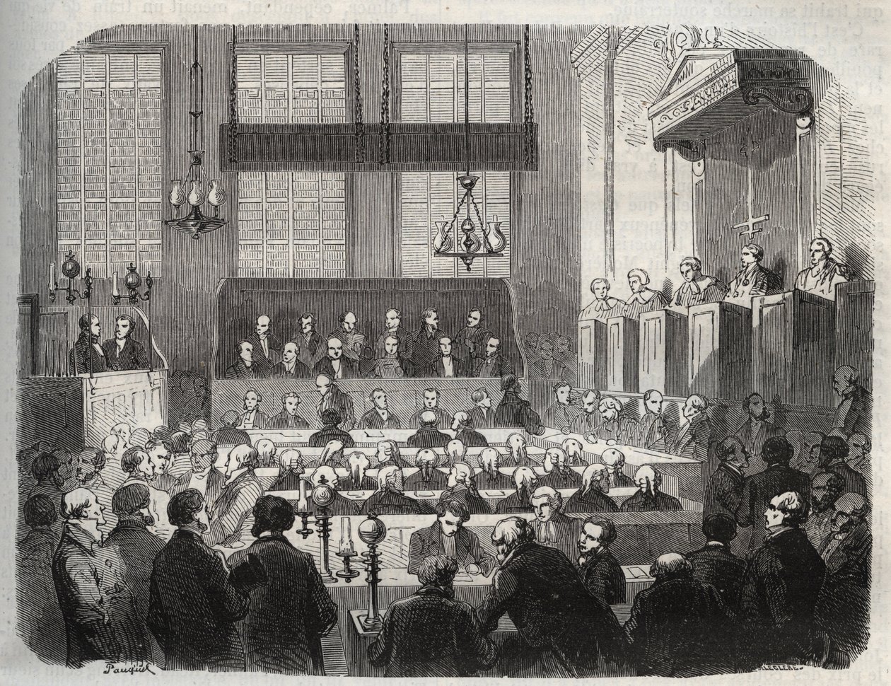 Rättegång mot William Palmer, vid Central Criminal Court, maj 1856, för att ha förgiftat John Parsons Cook, vid Rugeley (gravyr) - William Palmer inför Central Criminal Court i London 1856 - Gravyr i "Causes celebres de tous peuples" av Armand Fouqui av French School