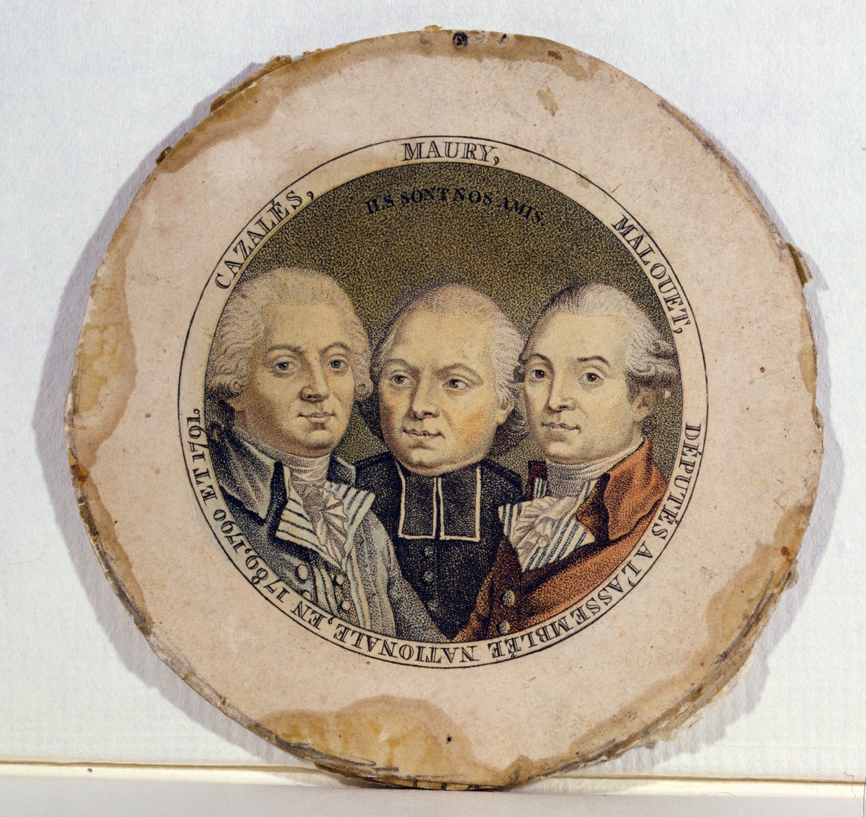 Trippelporträtt av Jacques Antoine Marie de Cazales (1758-1805), Jean-Siffrein Maury (1746-1817) och Pierre Victor Malouet (1740-1814) av French School