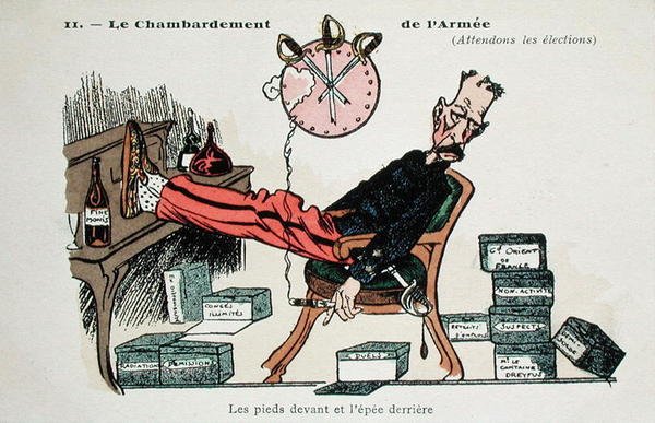 Att vända armén upp och ner (Låt oss vänta på valen) c.1904 (lito i färg) av French School