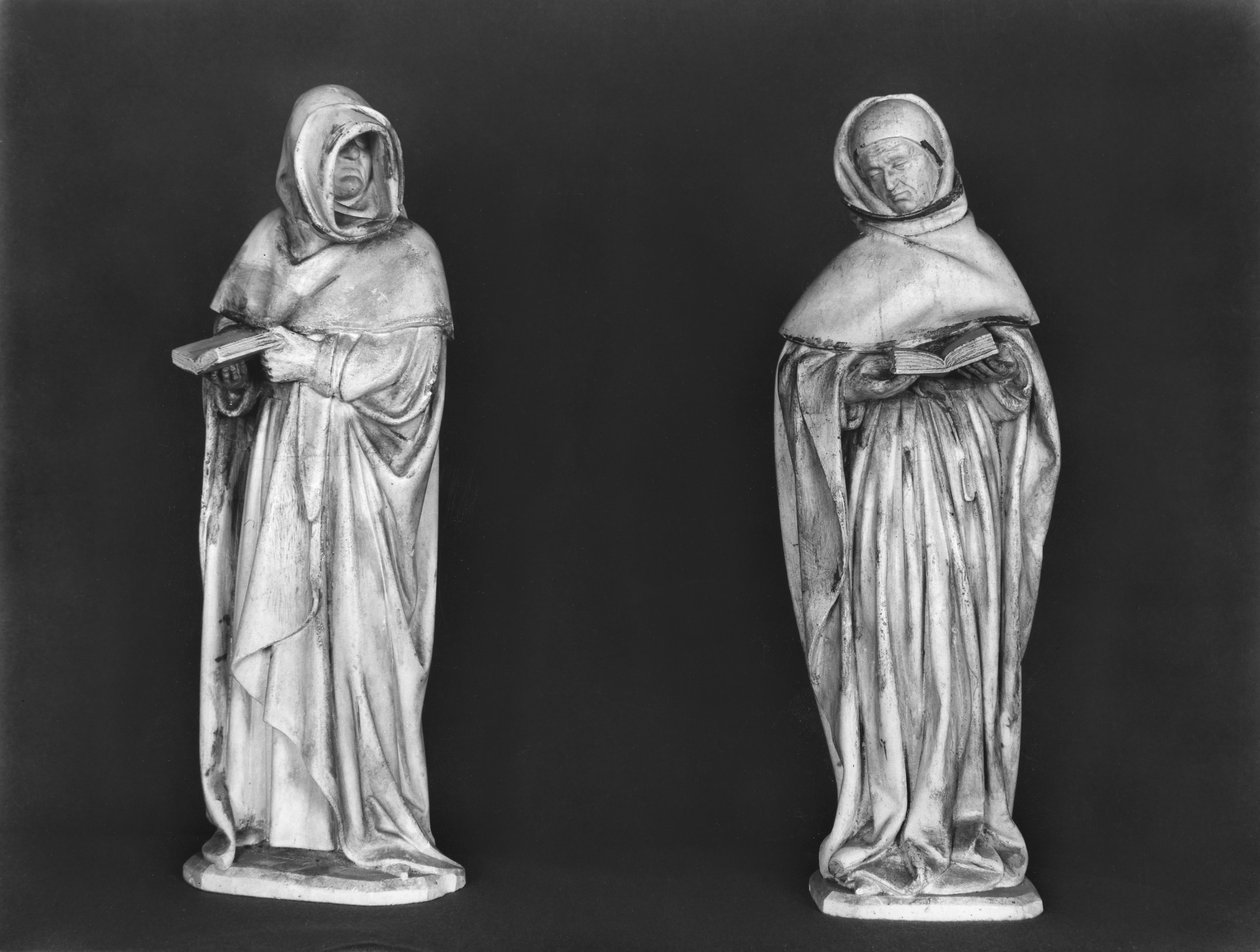 Två sörjande, från hertug Jean de Berrys grav (1340-1416) c.1450-53 (alabaster) av French School