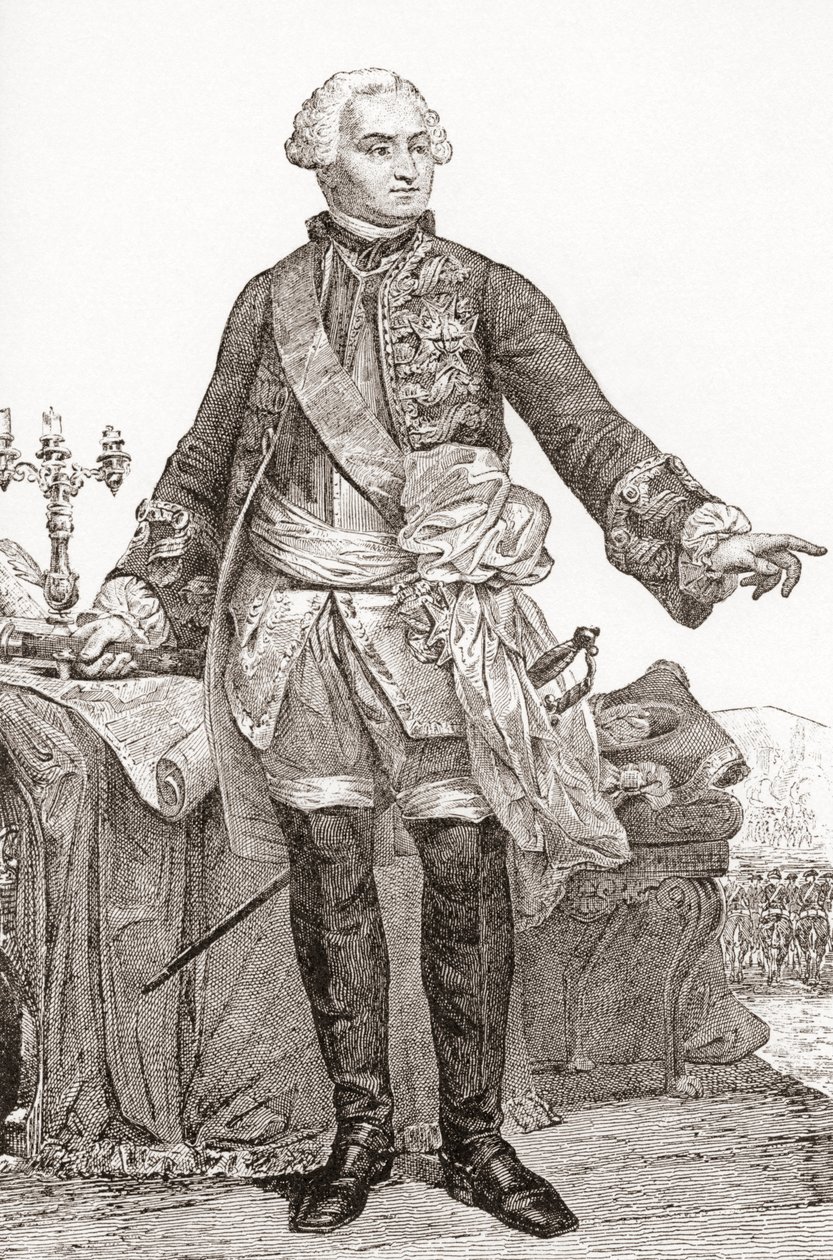 Ulrich Frédéric Woldemar, Comte de Lowendal, 17001755. Tyskfödd fransk soldat och statsmän. Från Les Heures Libres publicerad 1908. av French School