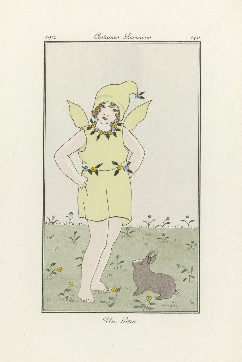 Un Lutin, ur Costumes Parisien, utg. 1914 (färglitografi) av French School