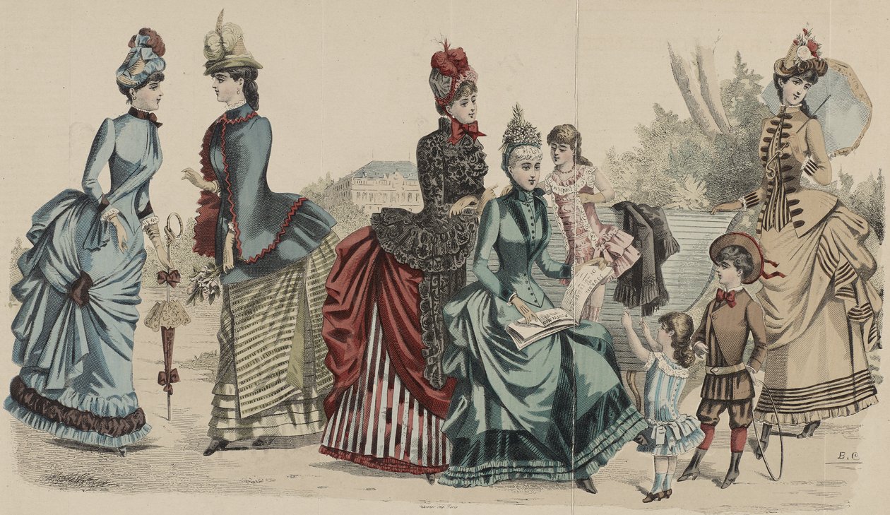 Utan titel, 1885 (handfärgad gravyr) av French School