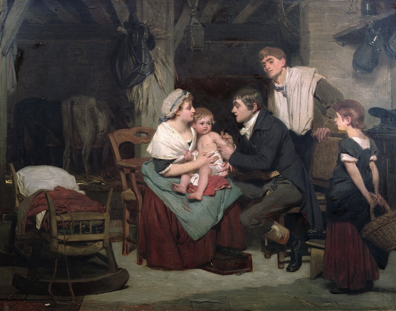 Vaccination mot smittkoppor, ca 1800 av French School