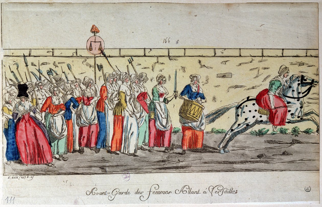 Förtrupp av kvinnor som åker till Versailles den 5 oktober av French School