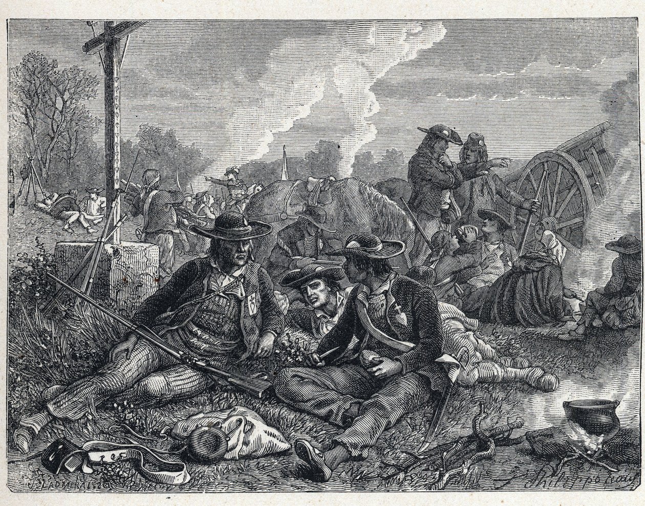 Vendee Wars (1793-1796): läger av vendeanska uppror. av French School