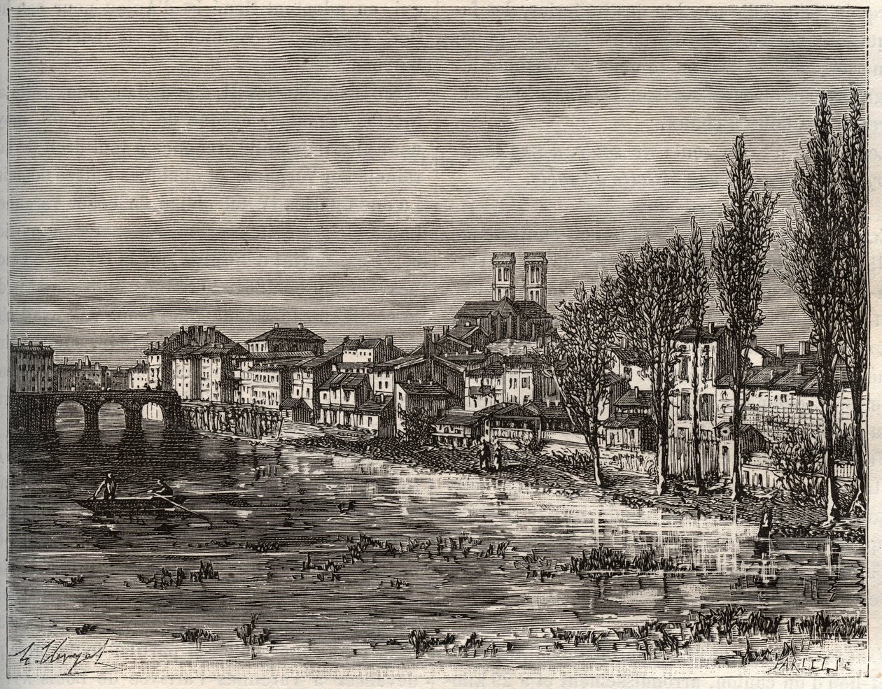 Verdun - Morbihan i Bretagne - gravyr i "La France illustrée: geography, history, statistical administration" av V.A. Malt-Brown. 1884 av French School
