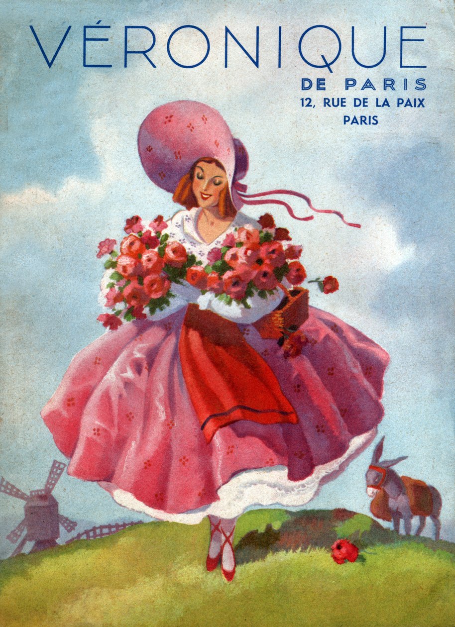 Veronique klänningar. (Illustration, cirka 1920) av French School