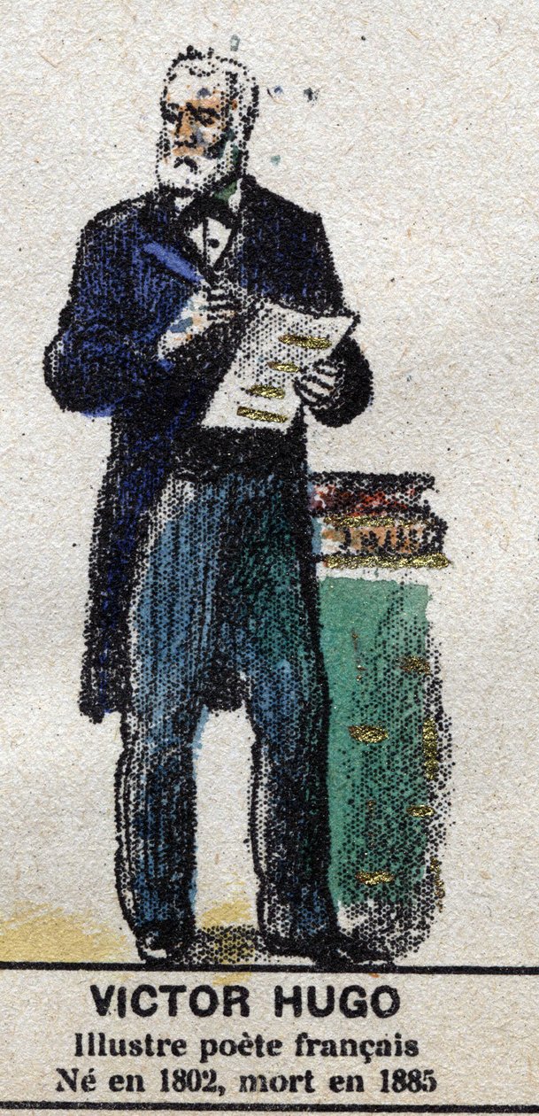 Victor Hugo (1802-1885), fransk författare. I "" Galeriede Kings and Queens of France och berömda karaktärer från 1643 till 1895"" Bild av epinal. av French School