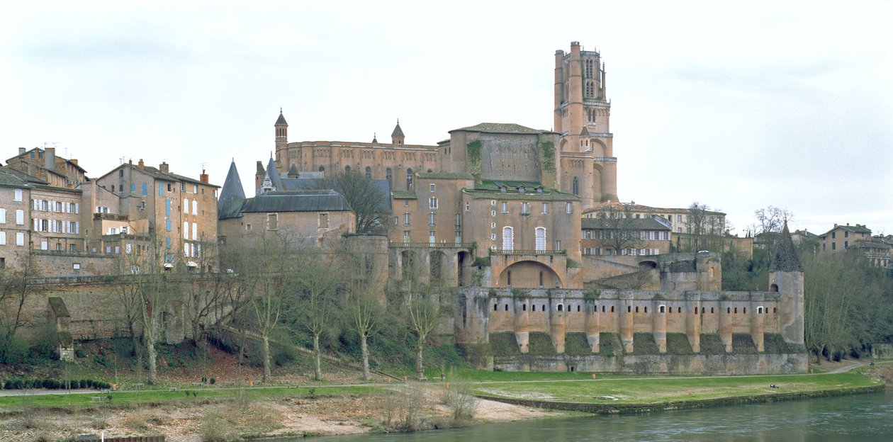 Utsikt över Albi-katedralen, påbörjad 1282 av French School