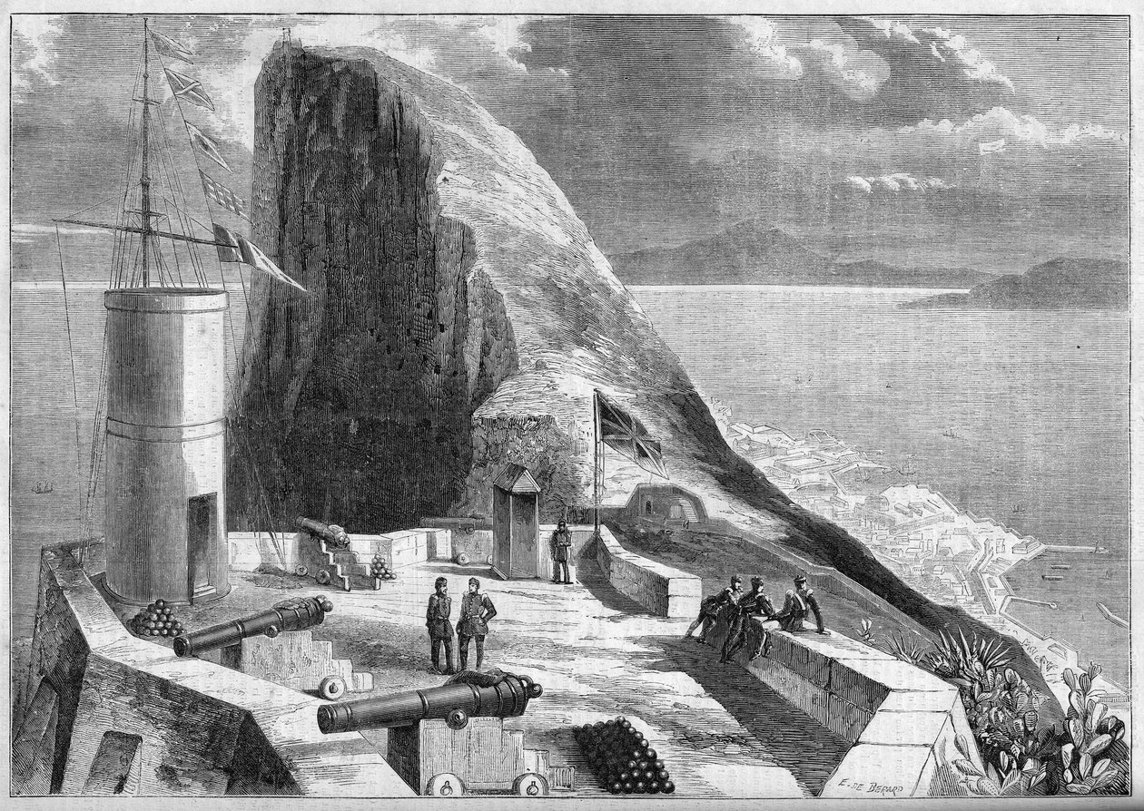 Utsikt över Gibraltar från signaltornet av French School