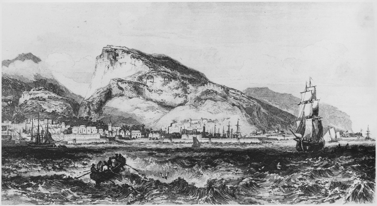 Utsikt över Port Louis, Mauritius, illustration från Iles de lAfrique av Armand dAvezac (1798-1875) Paris, publicerad 1848 av French School