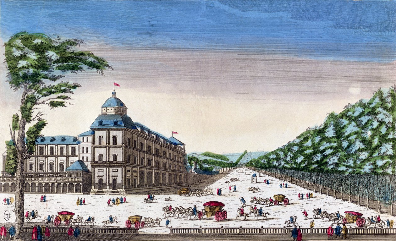 Vy över Schloss Esterhazy, Eisenstadt, Österrike av French School